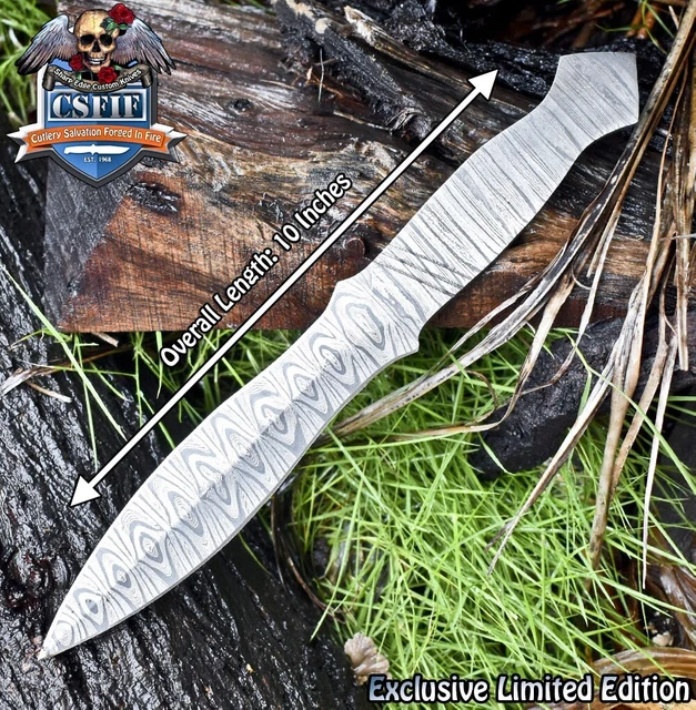 CSFIF Hand Crafted Damascus Blank Blade Wootz EDC Closeout