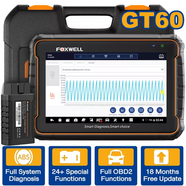 FOXWELL GT60 BT Bidirectional All System Car OBD2 Diagnostic Scanner TPMS Tool