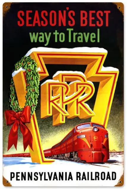 Retro Vintage Pennsylvania Railroad Metal Sign Tourism Travel Wall Decor 359