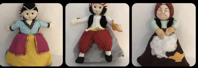 Topsy Turvy Story Doll Of Aladdin FOLK ART Handmade Larger W Detail 3 Characters