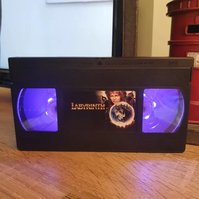 Labyrinth (1986) LED VHS Tape Lamp Gift for Her Him Retro Light David Bowie 2