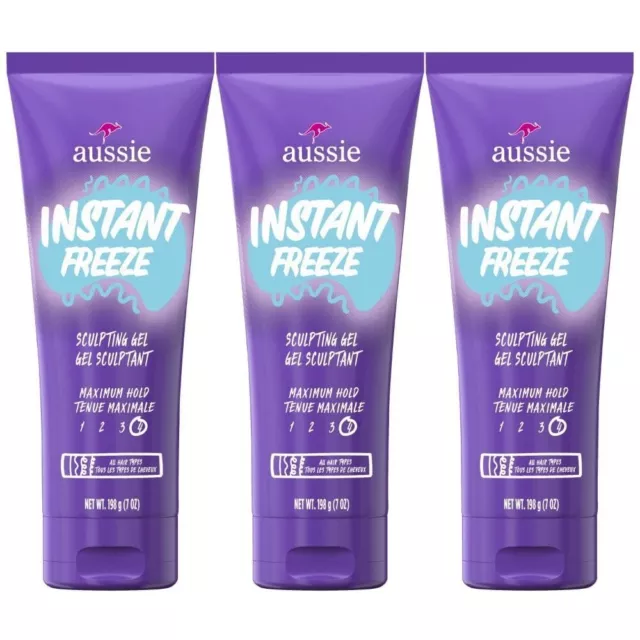 Aussie Instant Freeze Sculpting Hair Gel, Maximum Hold, No Flaking, Long-Lasting