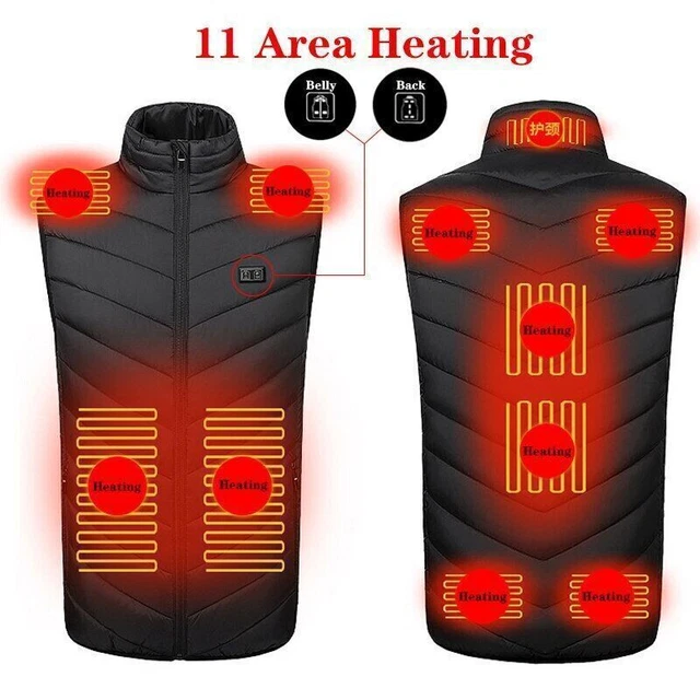 13/17 Areas Heated Vest USB Heating Vest Winter Electrical Heating Jacket