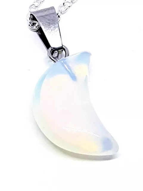 Opalite collar piedra preciosa luna colgante curación Chakra mar piedra... 2