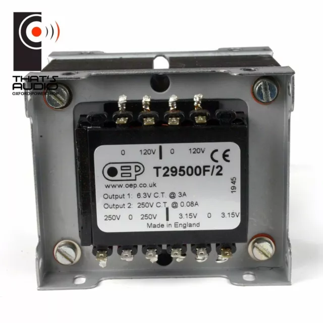 AMPLIFIER POWER TRANSFORMER: 59VA Full Wave (250V-0-250V @ 80mA) OEP T29500F/2 2