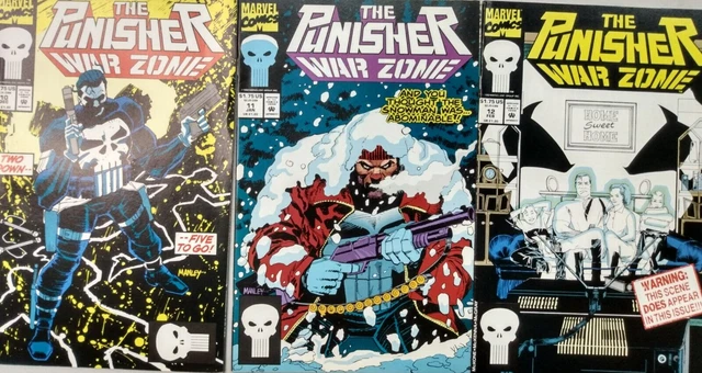The Punisher War Zone #10-12 Marvel 1992/93 Comic Books