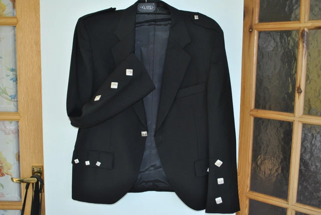 Giacca Argyll Kilt Nero 36 pollici.