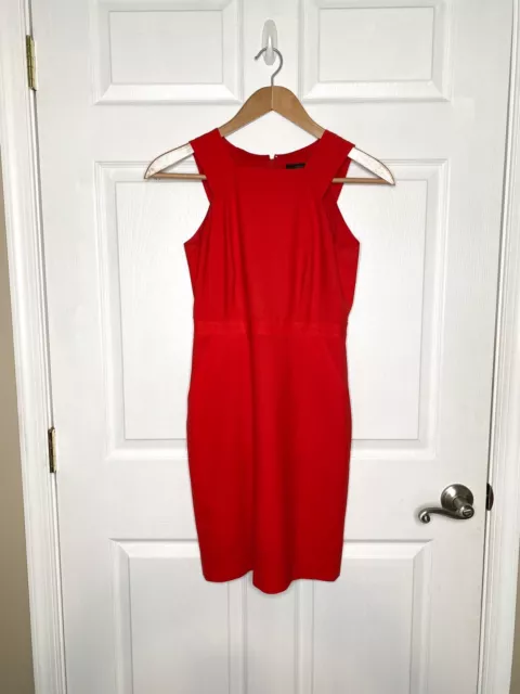 J. Crew Red Stretch Wool Sleeveless Sheath Dress Size 4 Petite