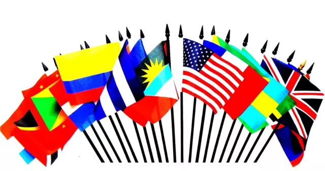 CARIBBEAN ISLANDS WORLD FLAG SET--20 Polyester 4"x6" Flags