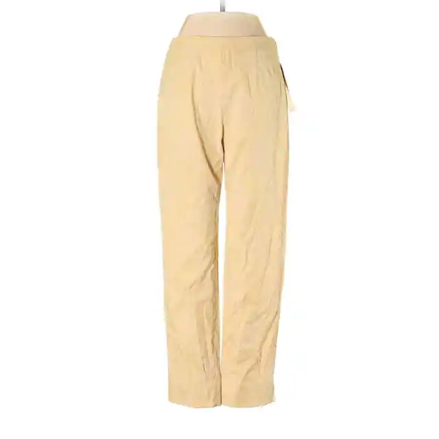 NWT! Womyn Ultra Light Yellow & Beige Floral Embroidery Lightweight Pants Size 2