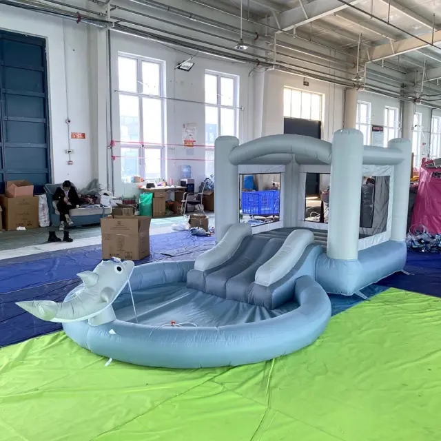 Inflatable Bounce House with Bouncy Jumping House with Slide, Kids Castle Party