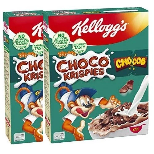 KELLOGGS CHOCO KRISPIES / Choco Pops 2 x 330g DATED JAN/22 £9.99