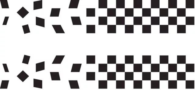 2 x chequered flag vinyl stickers graphics car side decals fun racing stripes