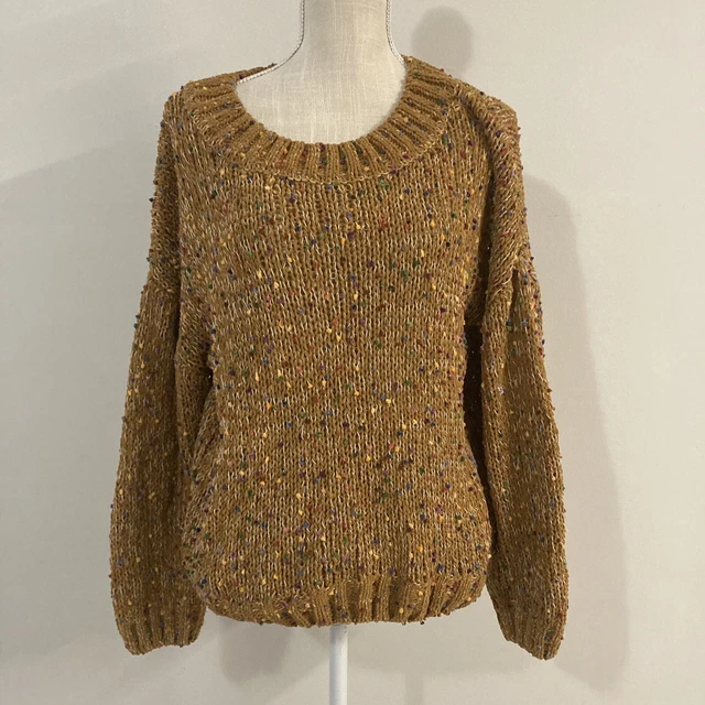Harper Heritage Sweater M Medium Womens Pullover Chunky Knit Long Sleeve Speckle