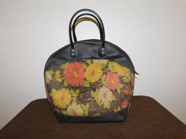 Vintage 1960S 1970S Hippie Flowers Vinyl Plastic Bowling Ball Bag