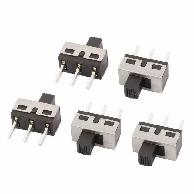 5 Pcs 2 Position Straight Mounting 3P SPDT Micro Latching Toggle Switch