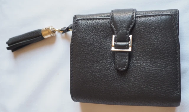Porte-monnaie En Cuir Noir Le Tanneur - Modèle Ancien à Fermoir Doré