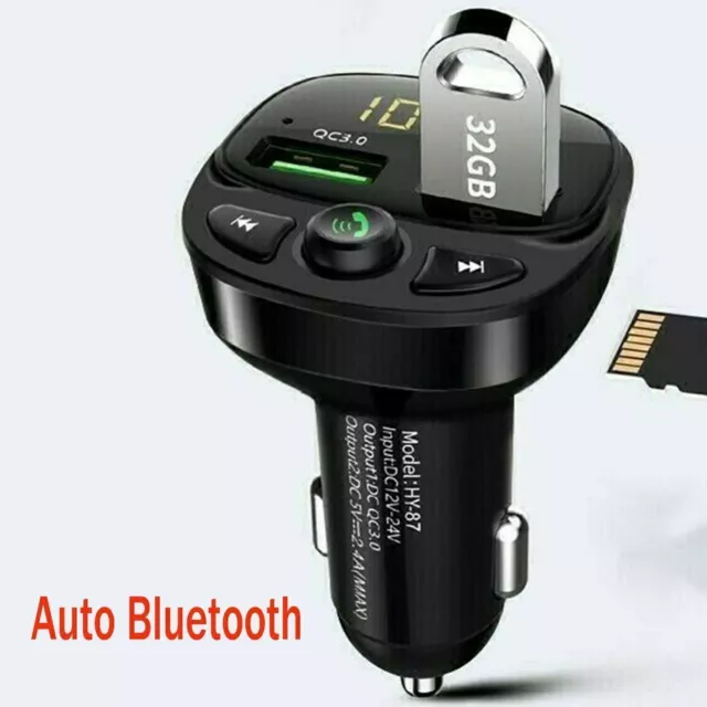 Auto Bluetooth FM Transmitter KFZ Radio Adapter Freisprechanlage Mit Dual USB