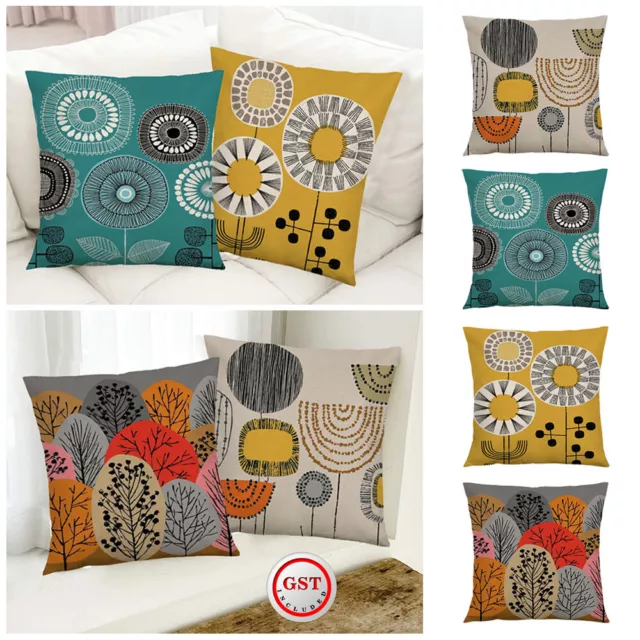 1/2pcs 18" Cushion Cover Waist Throw Pillow Case Abstract Flower Home Sofa Decor