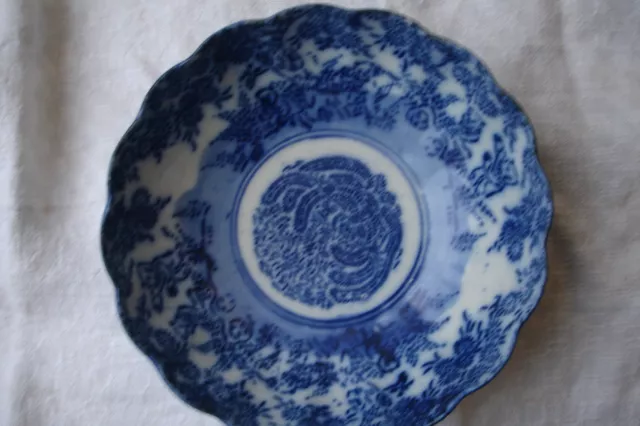 Japanese Arita Imari Blue&White bowl Meji 19c karako children 7"diameter VGC