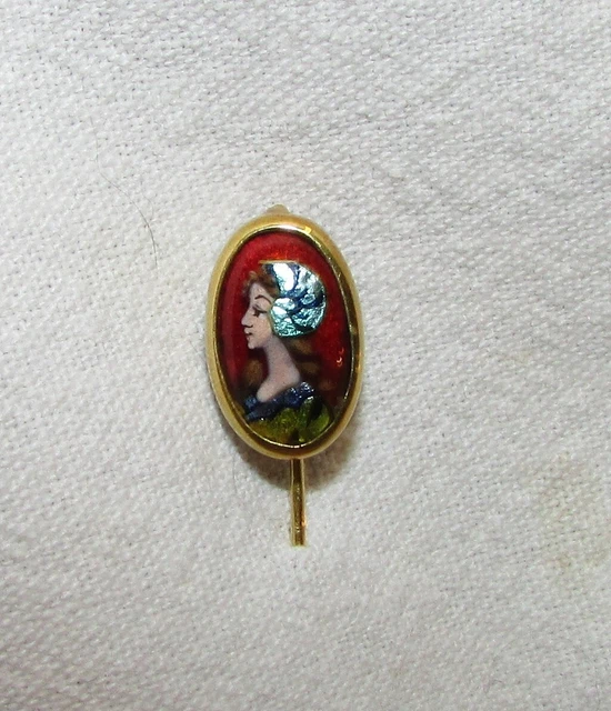 Épingle à Cravate Broche Or Rose 18 Carats Perle Fine Serpent Channé - 1900