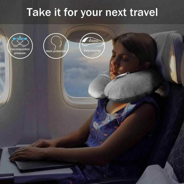 Air Inflatable Neck Support Pillow U Shape Comfort Cushion For Travel Car Flight 7