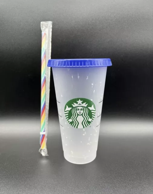 Starbucks 2020 Confetti Color Changing Cup with Rainbow Straw