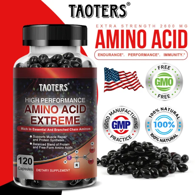 Amino Acid 2600 mg - Muscle Building Post Workout Supplement 30 To 120 Caps