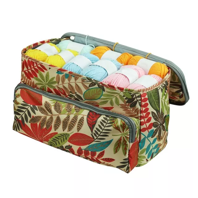 Retro Design Yarn Storage Bag with Spacious Space for Organizing Knitting Tools