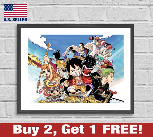 One Piece Luffy Group 2 18" x 24" Anime Manga Doujinshi Wall Art Man Cave Poster