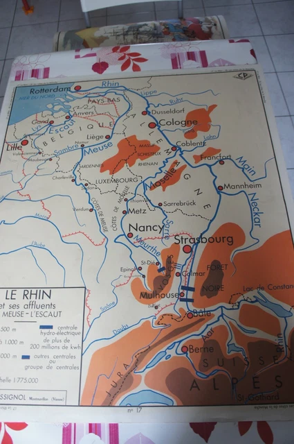 Ancienne Affiche Scolaire Rossignol - Géographie Port De Pêche Et Scierie