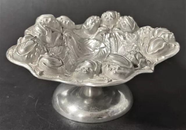 Antique Art Nouveau William B. Kerr Sterling Silver Repousse Footed Dish