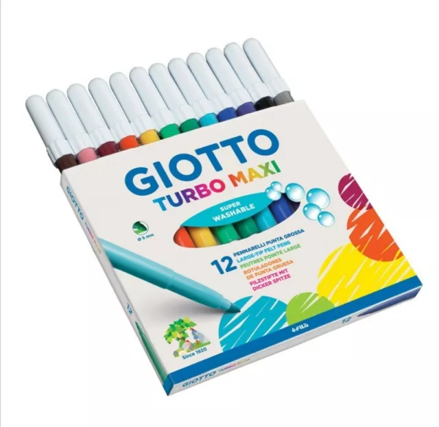 Giotto BeBe Super Felt Tip Pens - 0.5mm Nib - Washable - Pack of 12