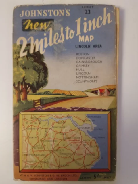 Johnston's New 2 miles to 1 inch Map / Sheet 23 – Lincoln area, c.1960s