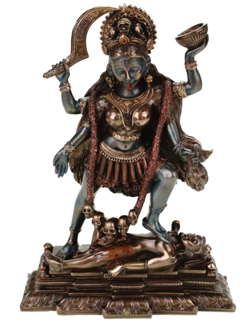 Veronese Figur Kali Indische Göttin des Todes Shiva bronziert Skulptur 20 cm