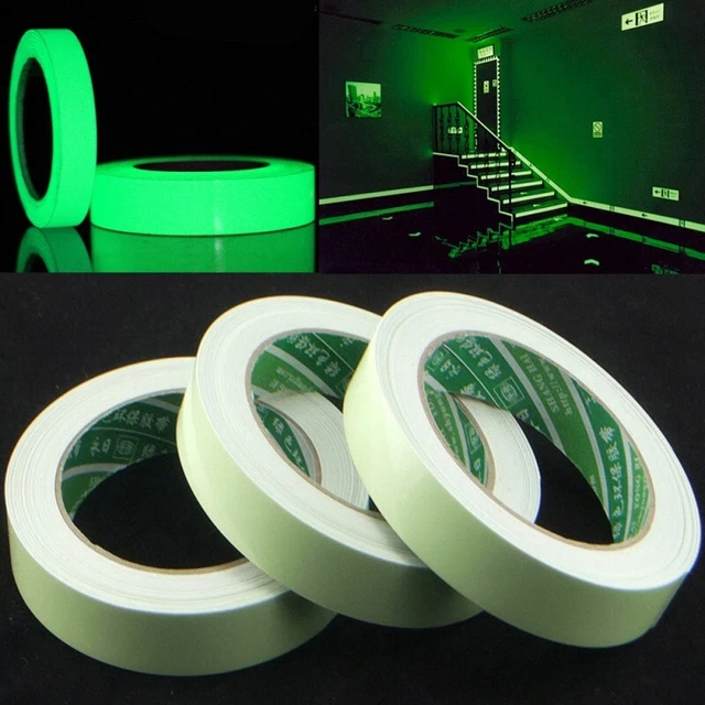 Pegatina de película de escenario cinta luminosa verde 4 tallas autoadhesiva decoración de seguridad