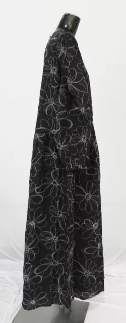 ASOS Design Women's Embroidered Drop Waist Smock Maxi Dress LB3 Black Size US 8 3