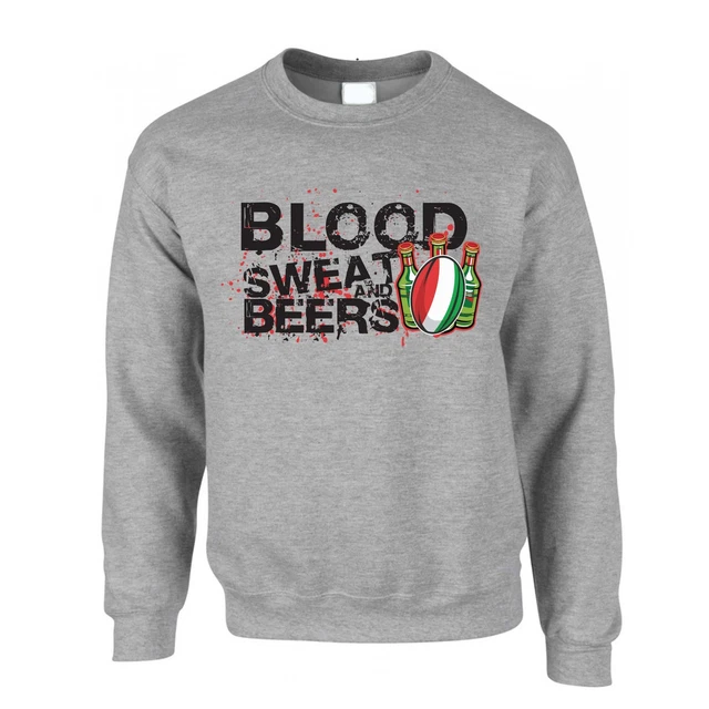 Italy Rugby Supporters Jumper Blood, Sweat And Beers Six Nations Sports Fan