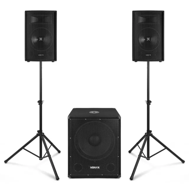 COMPLETE PROFESSIONAL PA System Package - Vonyx VSA120S 12 , XS6 Mixer,  Stands £569.00 - PicClick UK