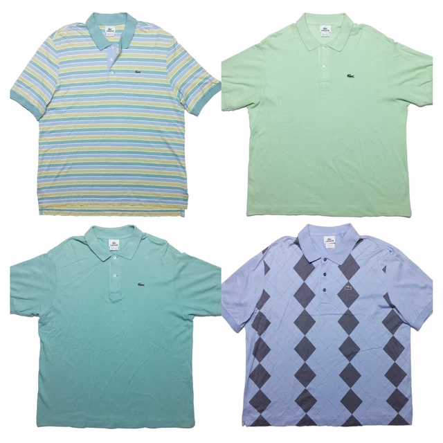 Lot of 4 LACOSTE Short Sleeve Polo Shirts Blue Green XXL 2XL Lot of 4 LACOSTE Short Sleeve Polo Shirts Blue Green XXL 2XL