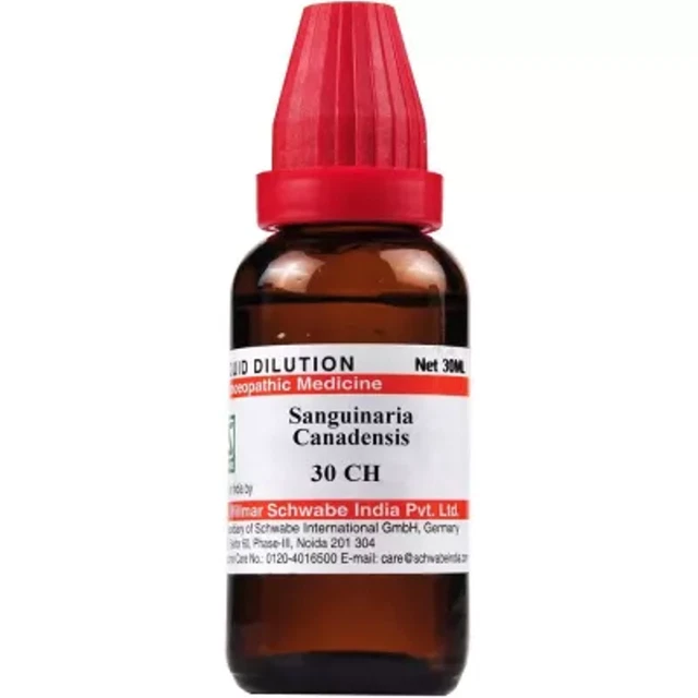 Willmar Schwabe India Sanguinaria canadensis (30 ml) 100% homeopático