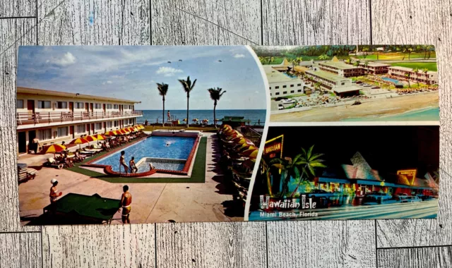 Postcard Hawaiian Isle Resort Motel Miami Beach Florida FL