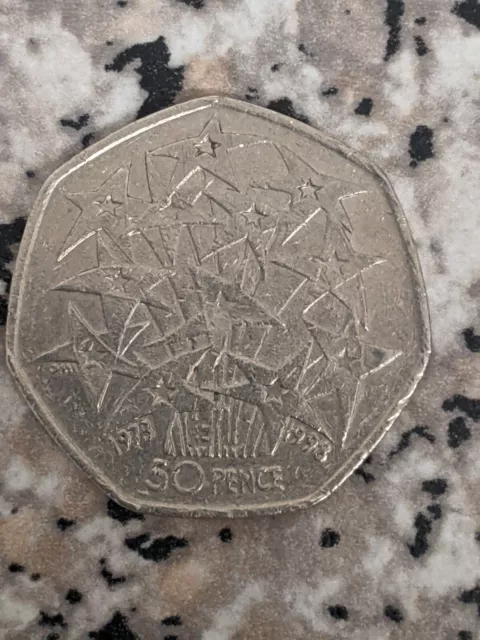 1998 European Union EU Stars 50p Fifty Pence UK  Rare