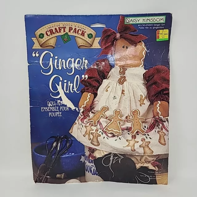 1997 Daisy Kingdom "Ginger Girl" Doll Kit Stitch 'N Stuff Craft Pack #0130-05003