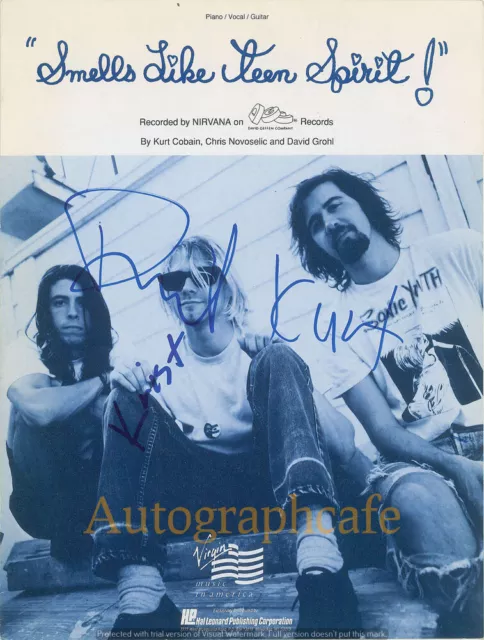 NIRVANA 10 x 8 Inch Autographed Photo - High Quality Copy Of Original (f)