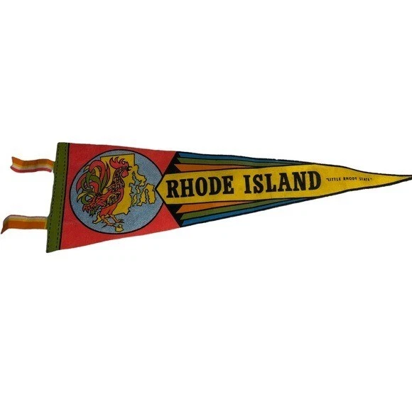 Vintage Felt Souvenir Pennant - Rhode Island - Small Size