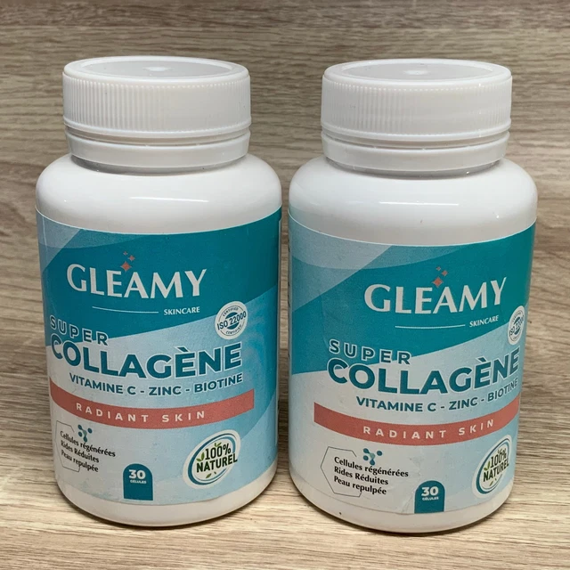 Gleamy Super Collagène - Lot De 2 X 30 Gélules Pour Peau Repulpée Et Rides Réduites