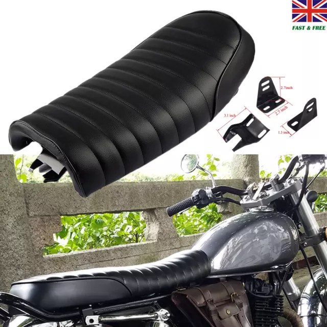 Vintage Seat Flat Brat Hump Saddle Universal For Honda Retro Cafe Racer Brown