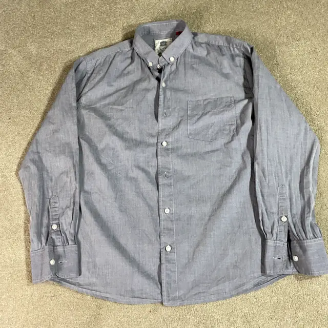 Levi's Shirt Mens Large L Regular Fit Grey Blue Long Sleeve Button Up Casual