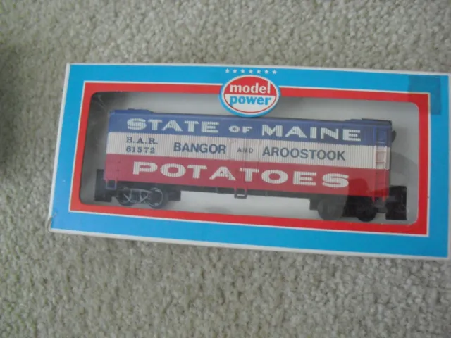 Vintage HO Scale Model Power BAR Maine Potatoes Wooden Reefer Car 9012 NIB